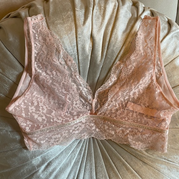 NWT:BRAND NEW VICTORIA SECRET LACE BRALETTE (PINK) - Picture 10 of 13